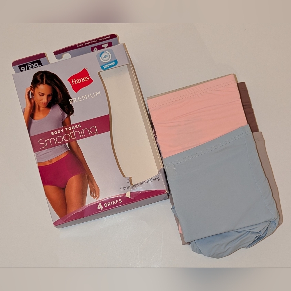 Hanes Premium 4 Pack Body Toner Smoothing Briefs Size 9/XXL/2XL New/Open Box - Picture 8 of 10
